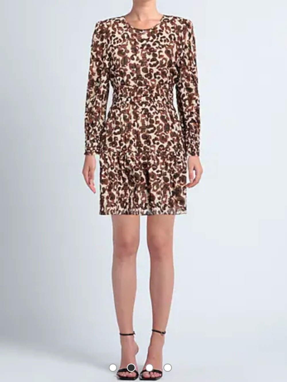 Brown Leopard Print Long-Sleeve Dress BAUM UND PFERDGARTEN zise 38
